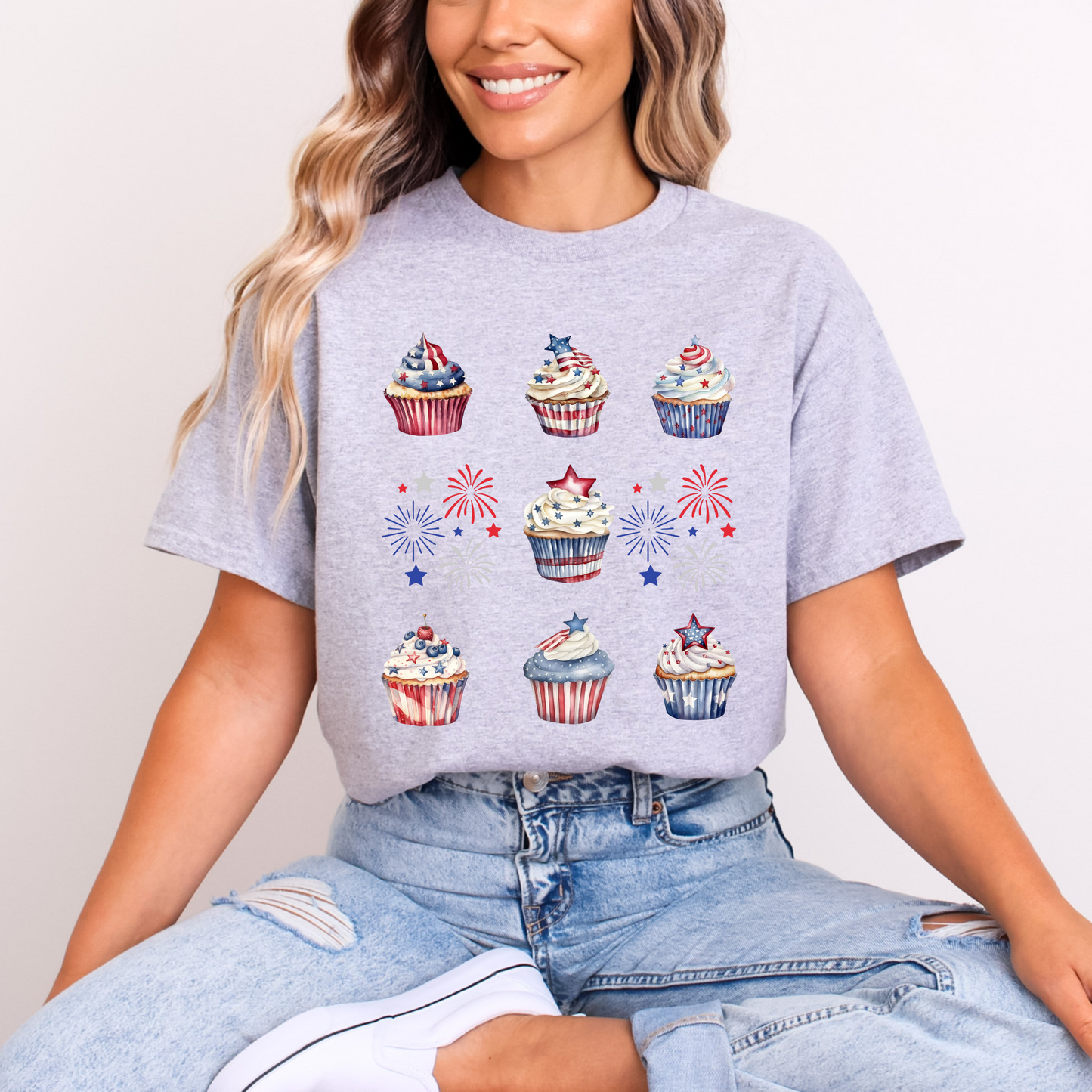 Patriotic cupcakes & fireworks