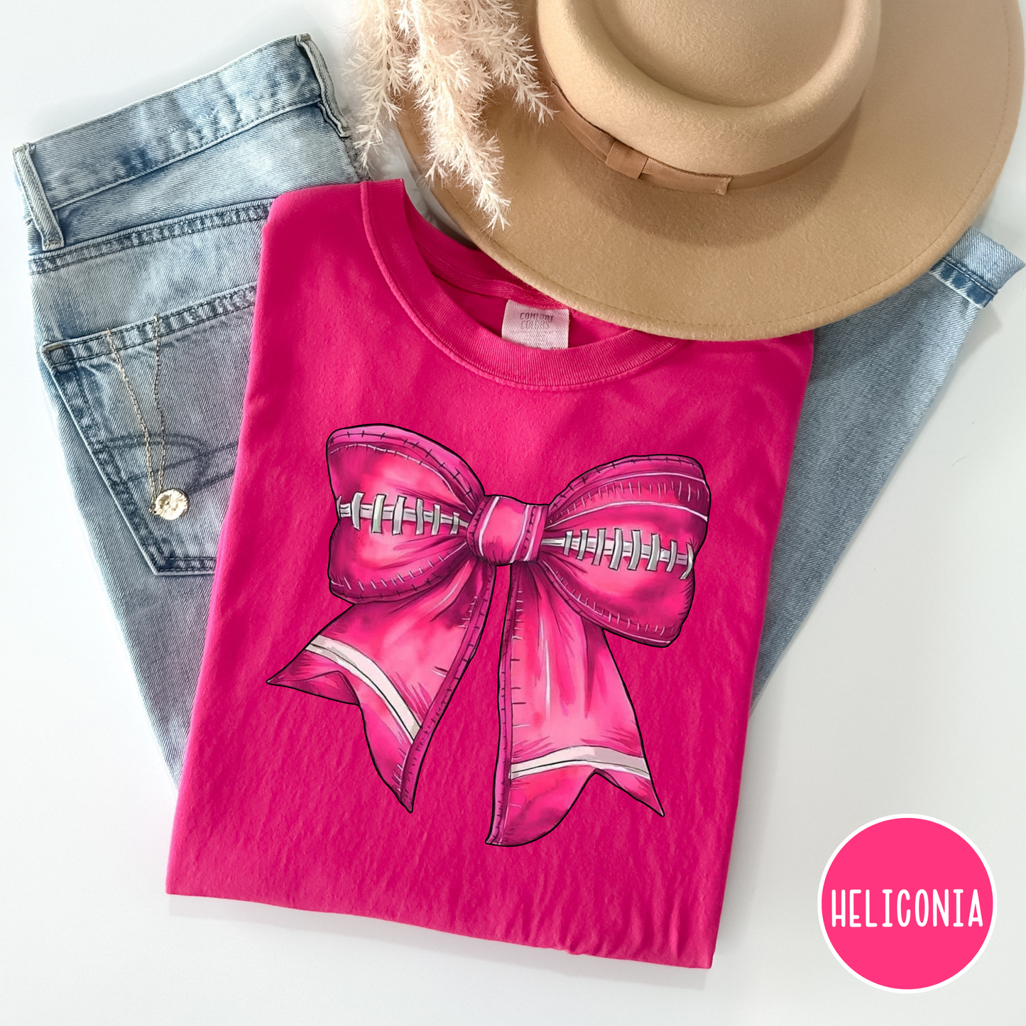 Pink football bow
