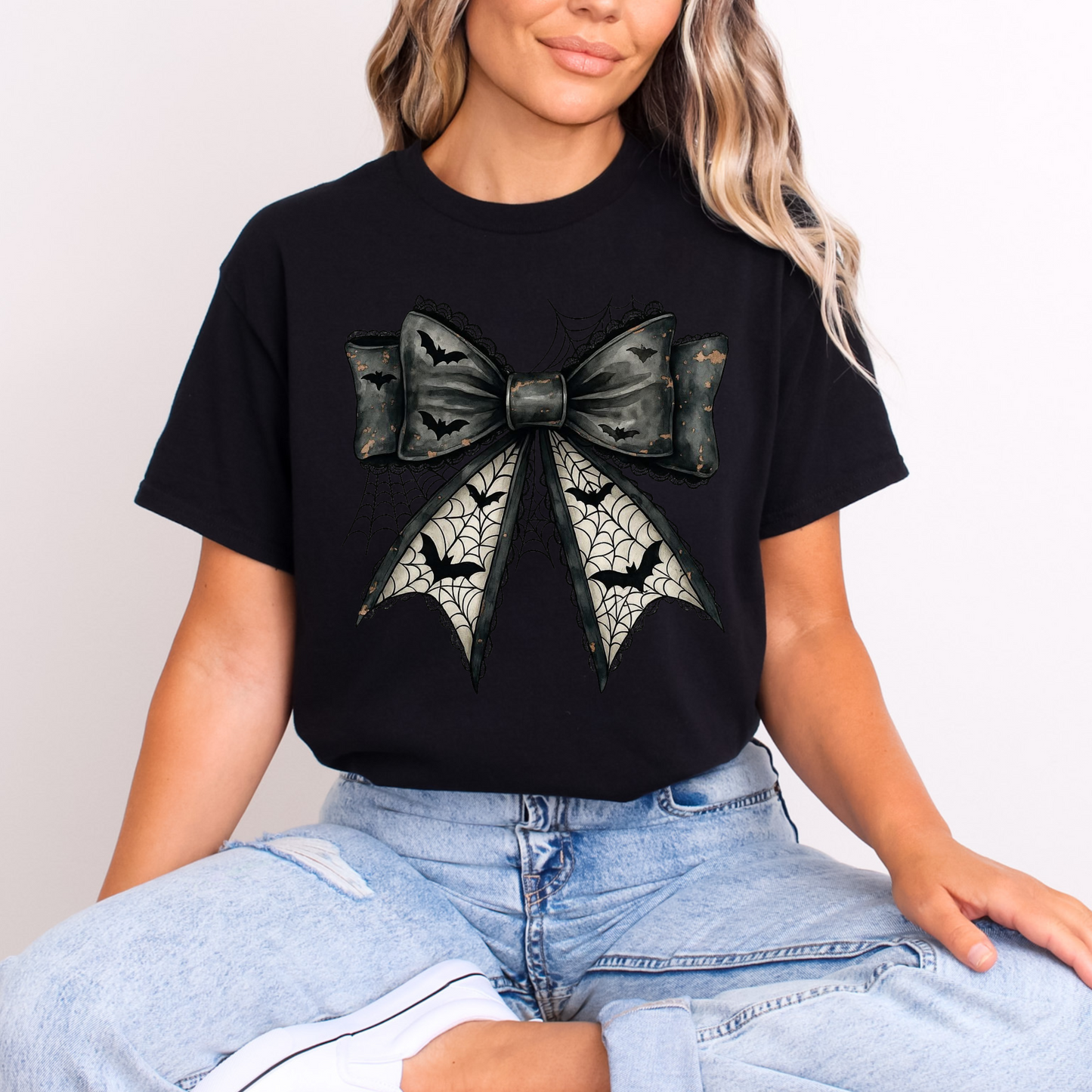 Black lace bow