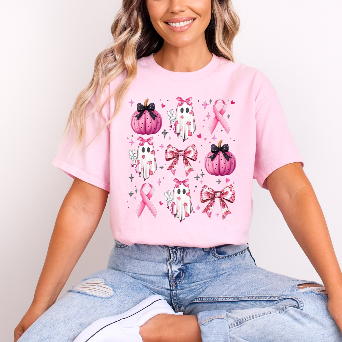 Ghost and pumpkins breast cancer