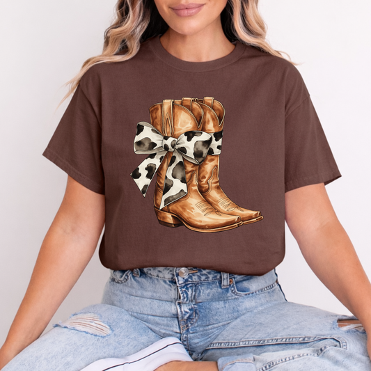 Boots and cow bow