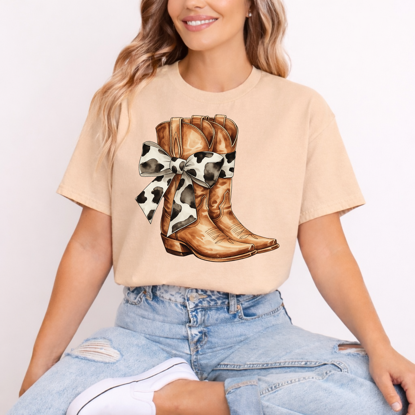 Boots and cow bow