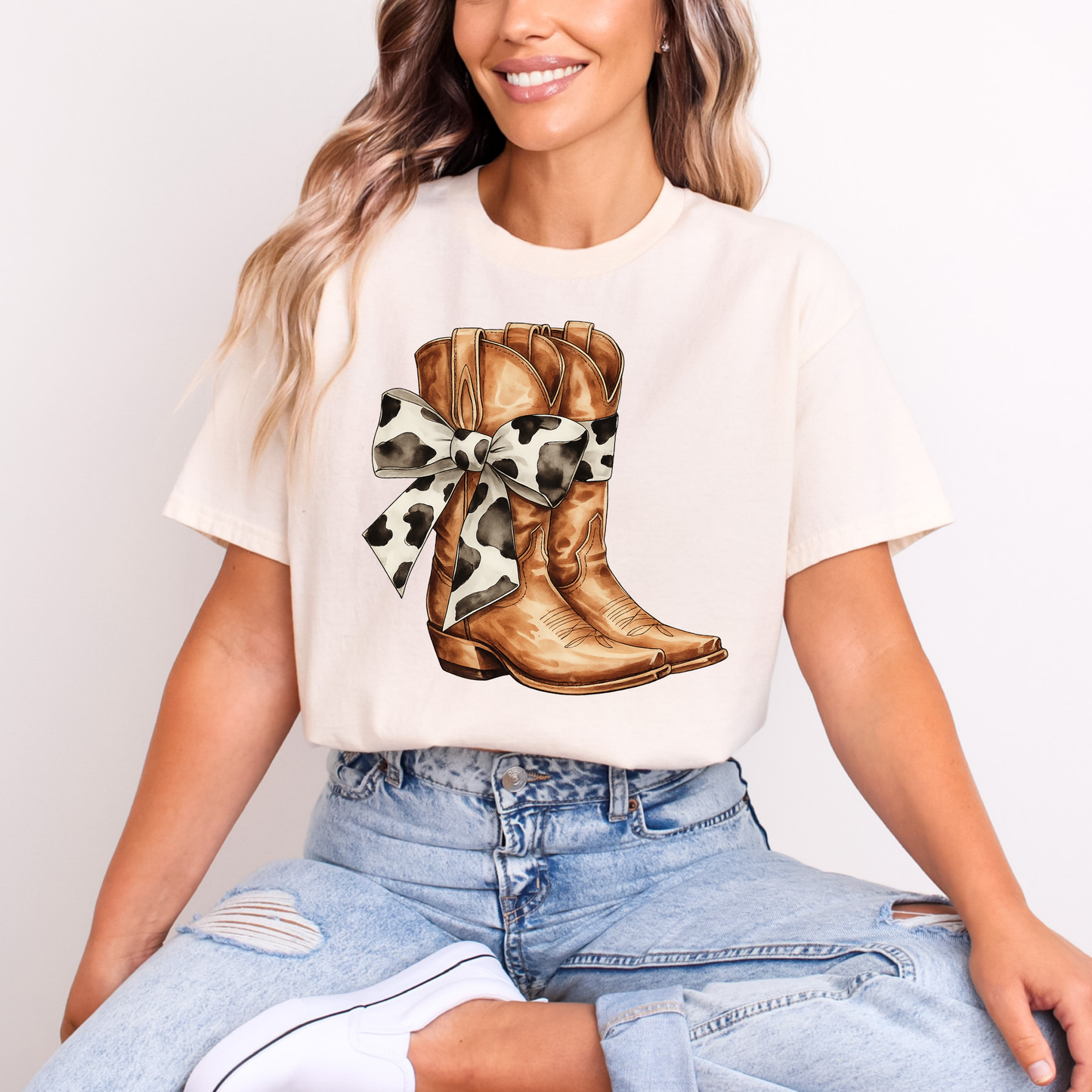 Boots and cow bow