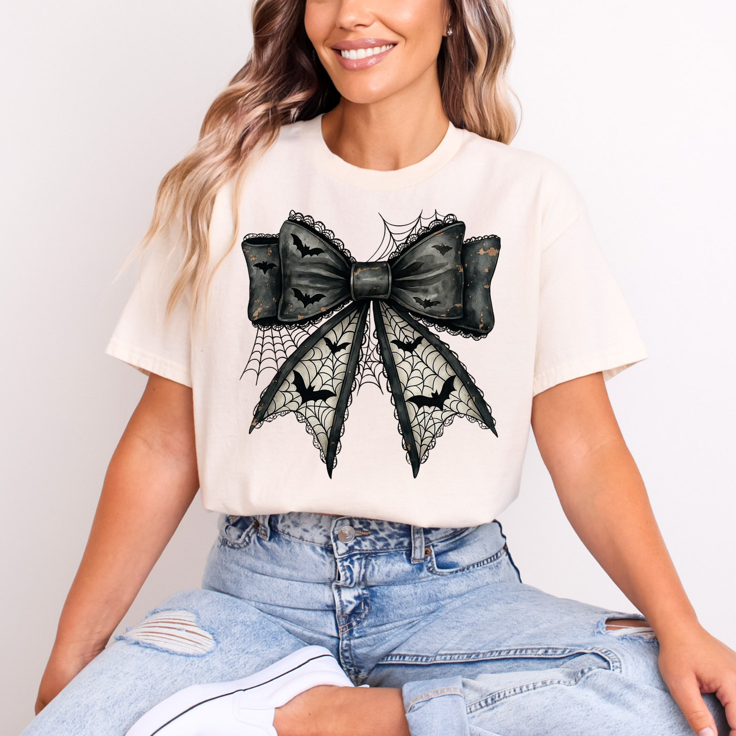 Black lace bow