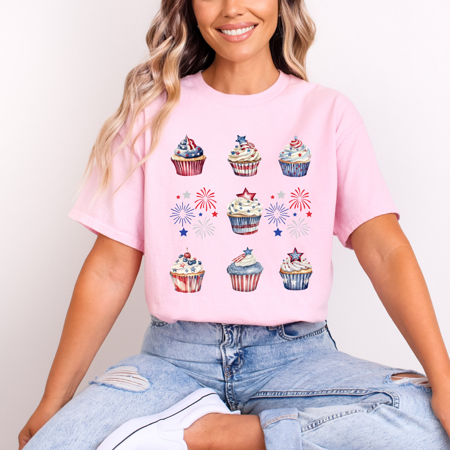 Patriotic cupcakes & fireworks