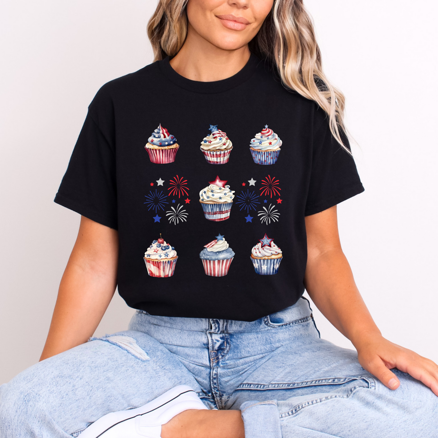 Patriotic cupcakes & fireworks