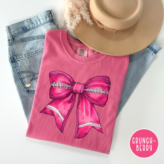 Pink football bow