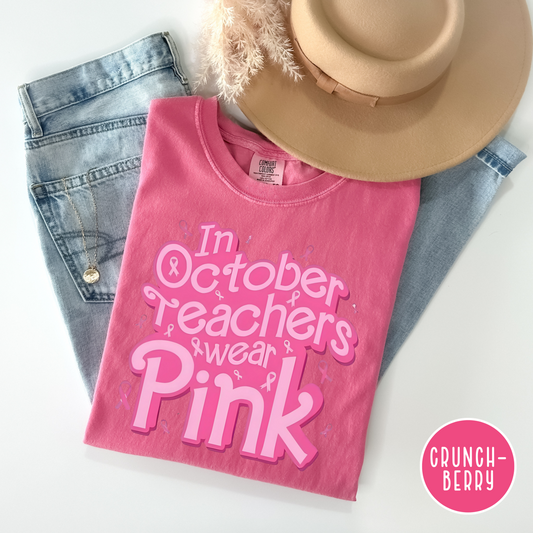 In October teachers wear pink